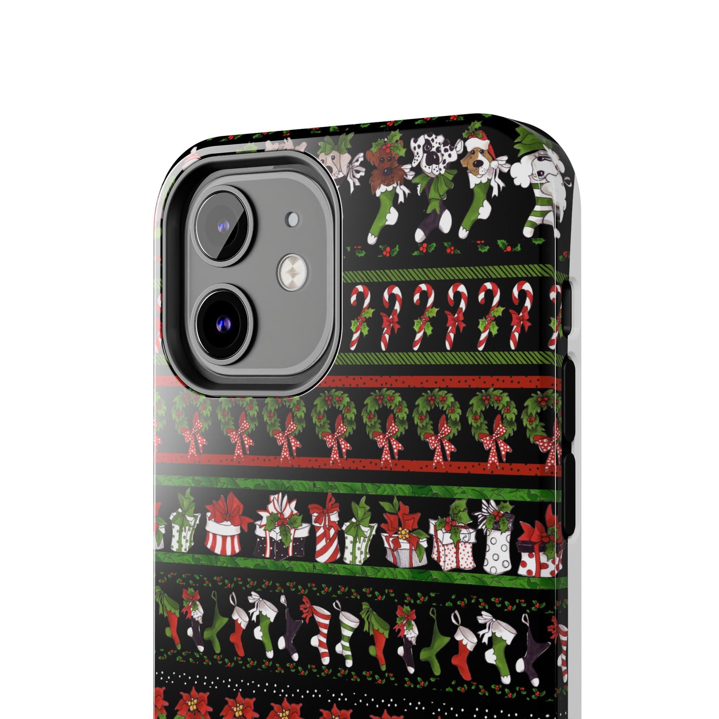 Holiday Borders Black Phone Case