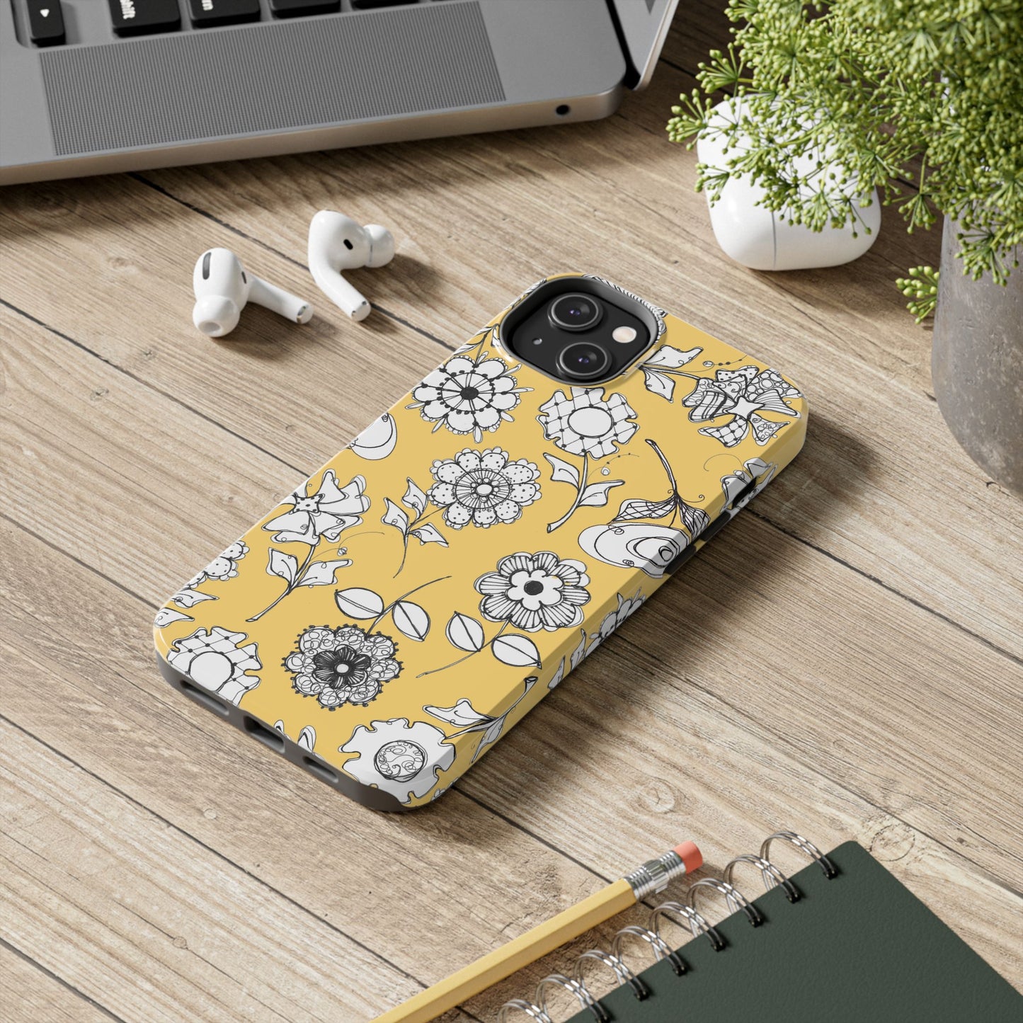 Paper Posies Yellow Phone Case