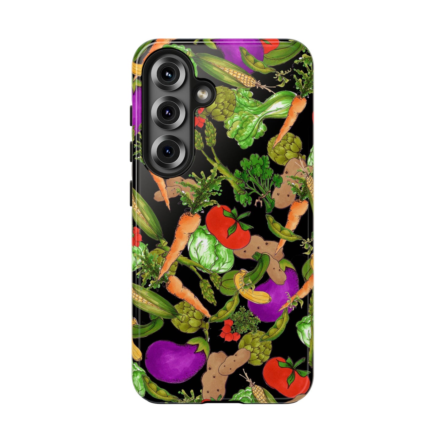 Veggie Jungle Black Phone Case