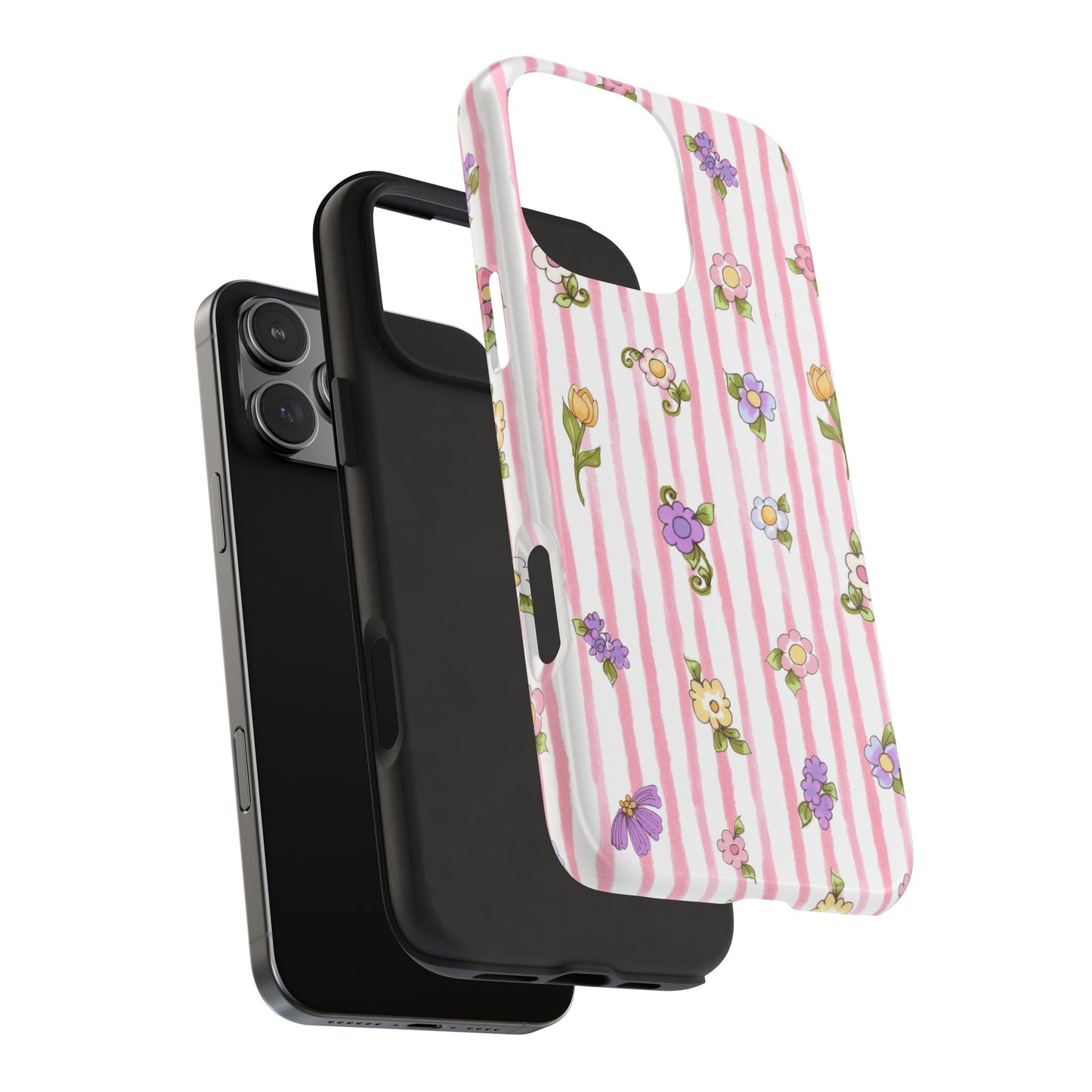 Pretty Posie Stripe Phone Case