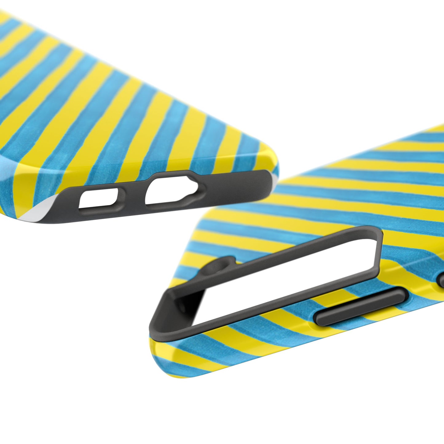 Bias Stripe Turquoise / Yellow Phone Case