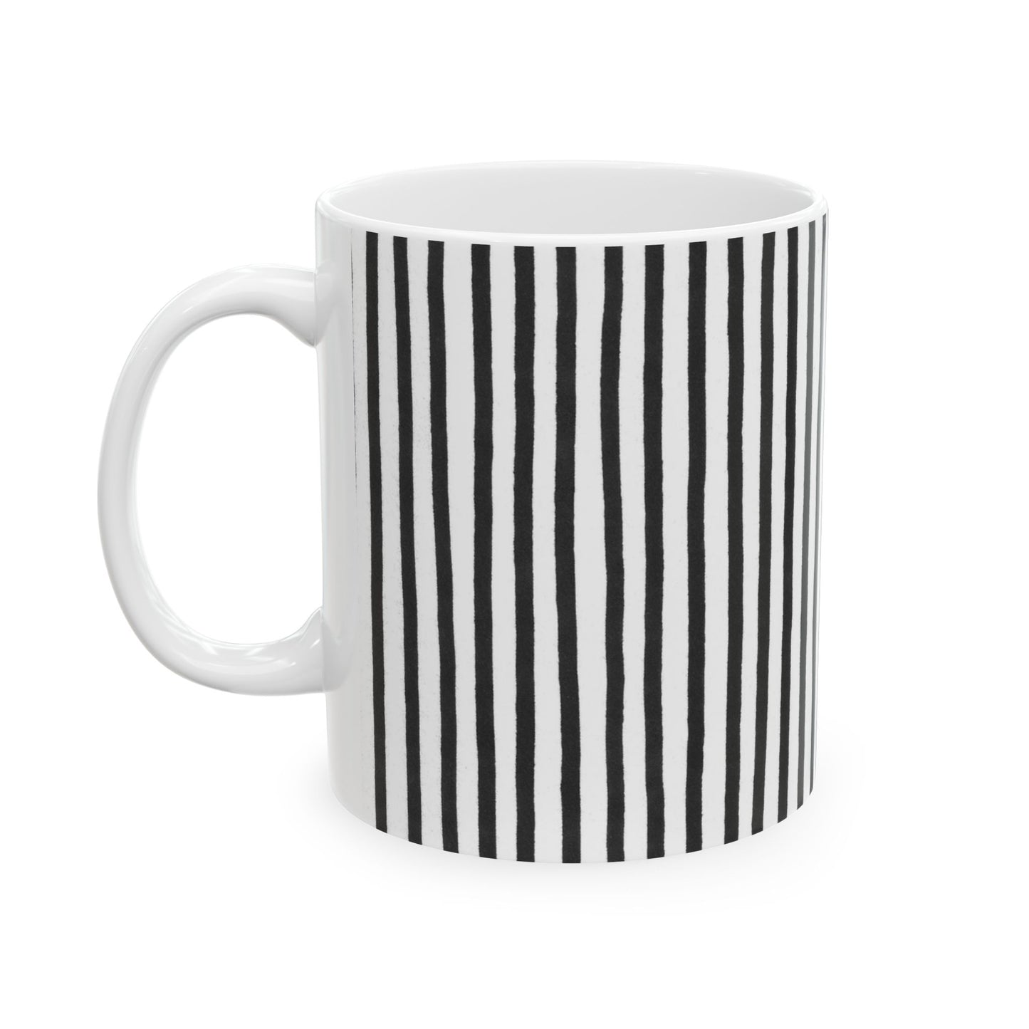 Happy Stripe White / Black Cup