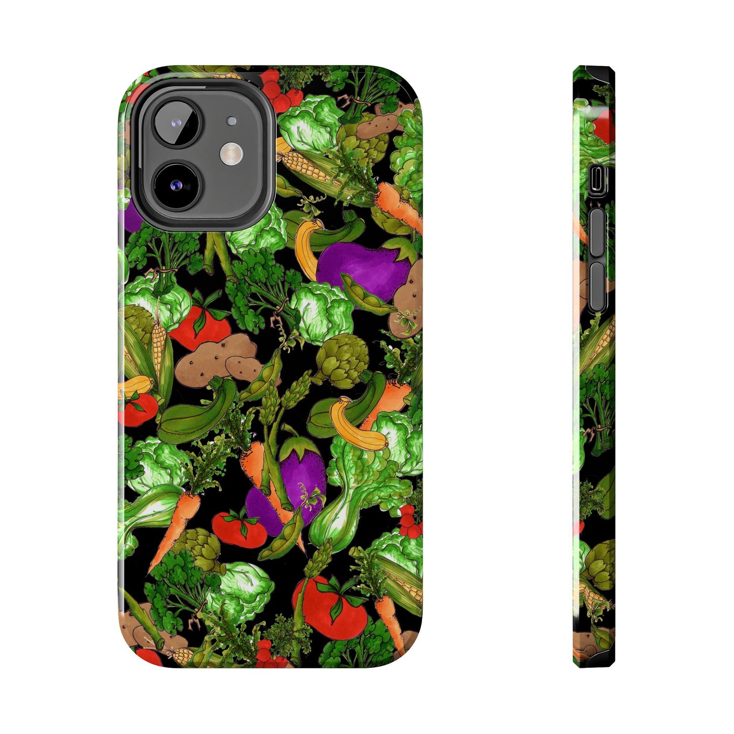 Veggie Jungle Black Phone Case