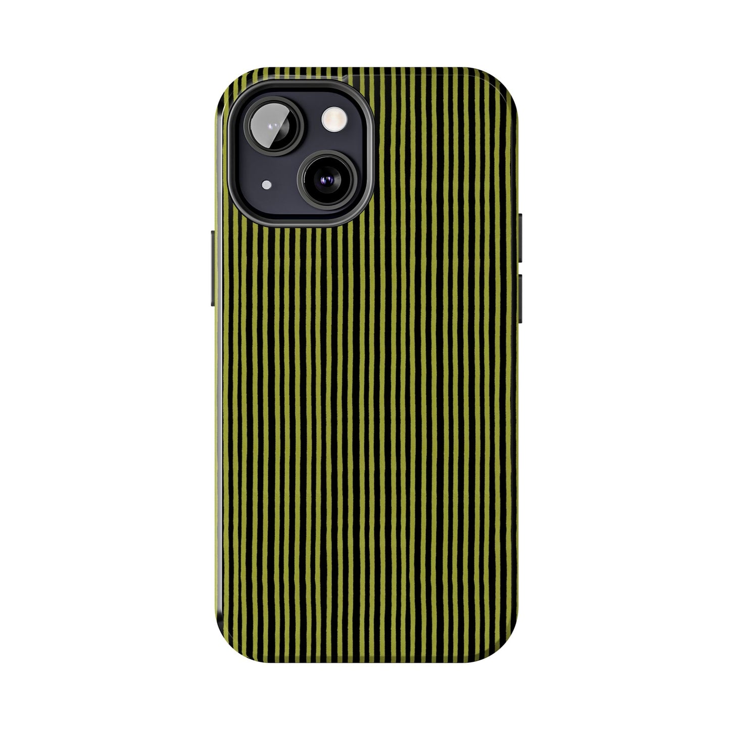 Happy Stripe Green / Black Phone Case