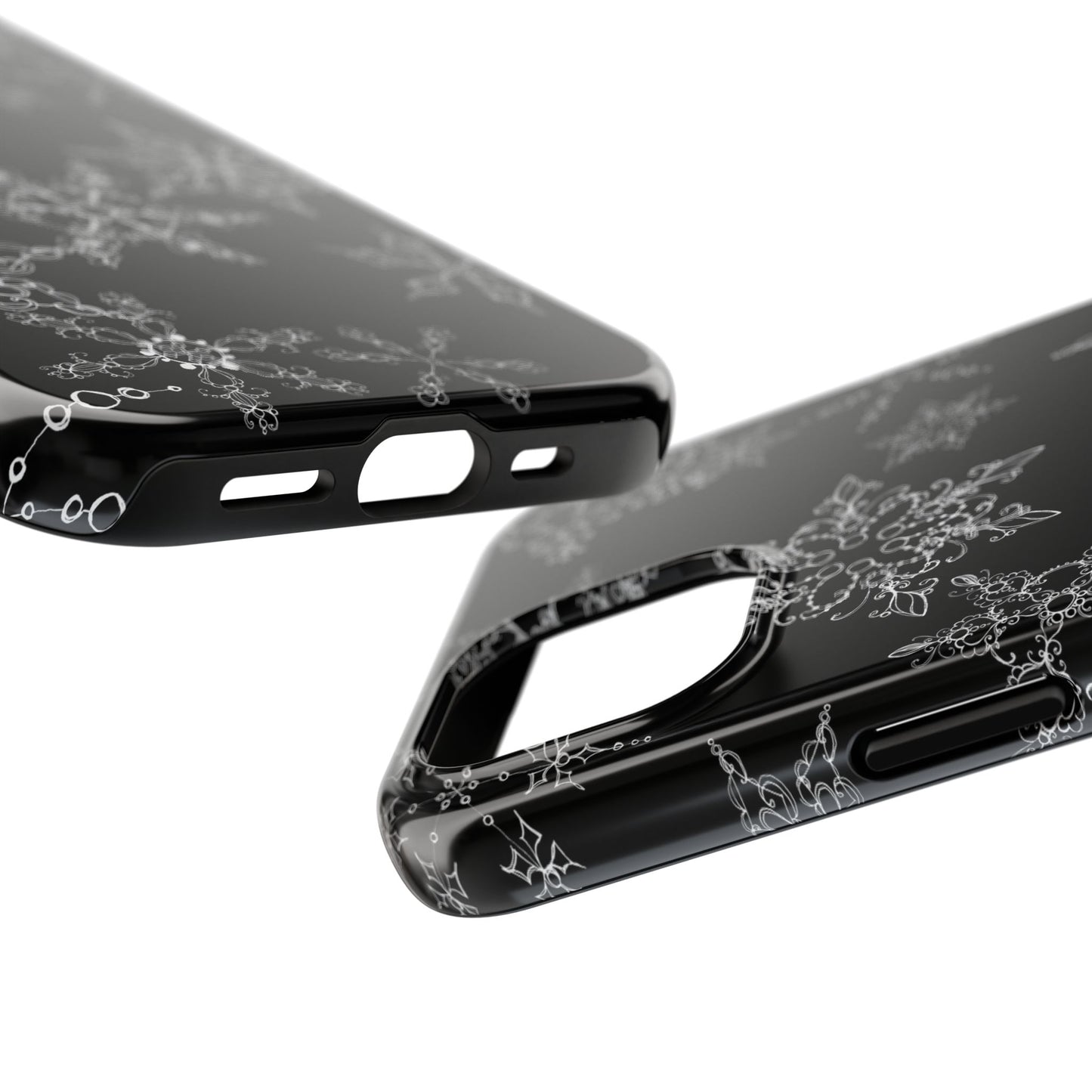 Random Flakes Black Phone Case