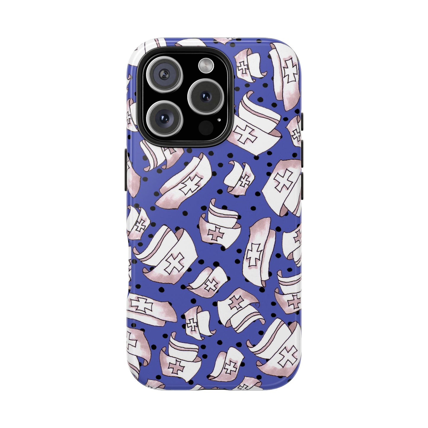 Med Hats Blue / Black Phone Case