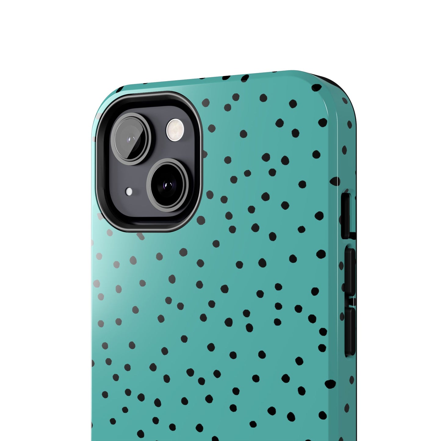 Dinky Dots Turquoise / Black Phone Case