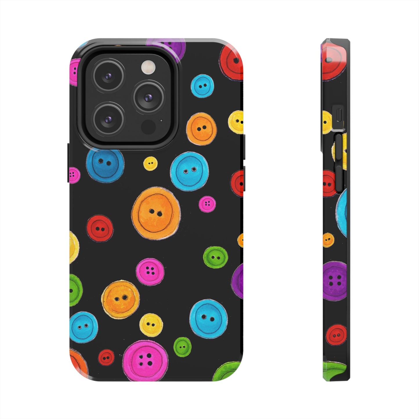 Button Dots Black Phone Case