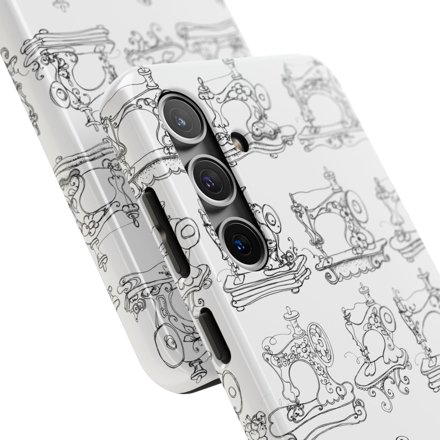 Sew Sew White / Black Phone Case