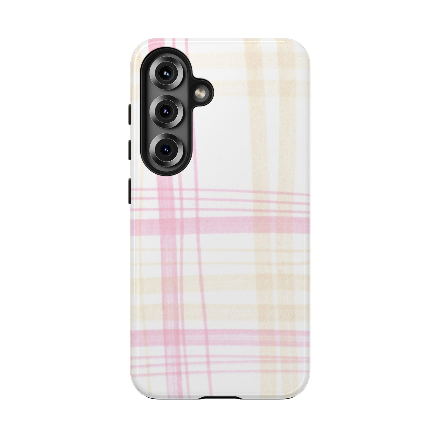 Flower Model Plaid Phone Case