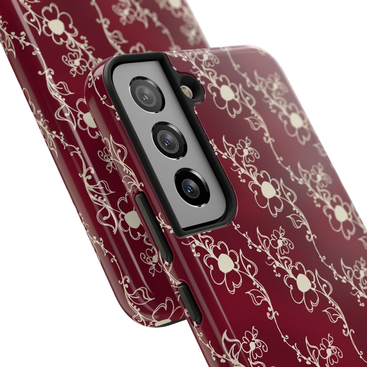 Diagonal Daisies Red / Ivory Phone Case