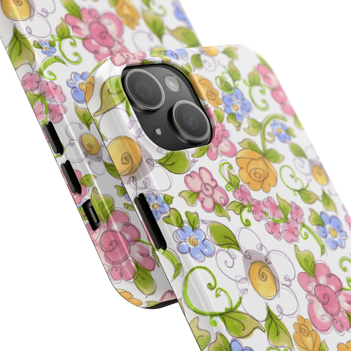 Flower Frolic White Phone Case