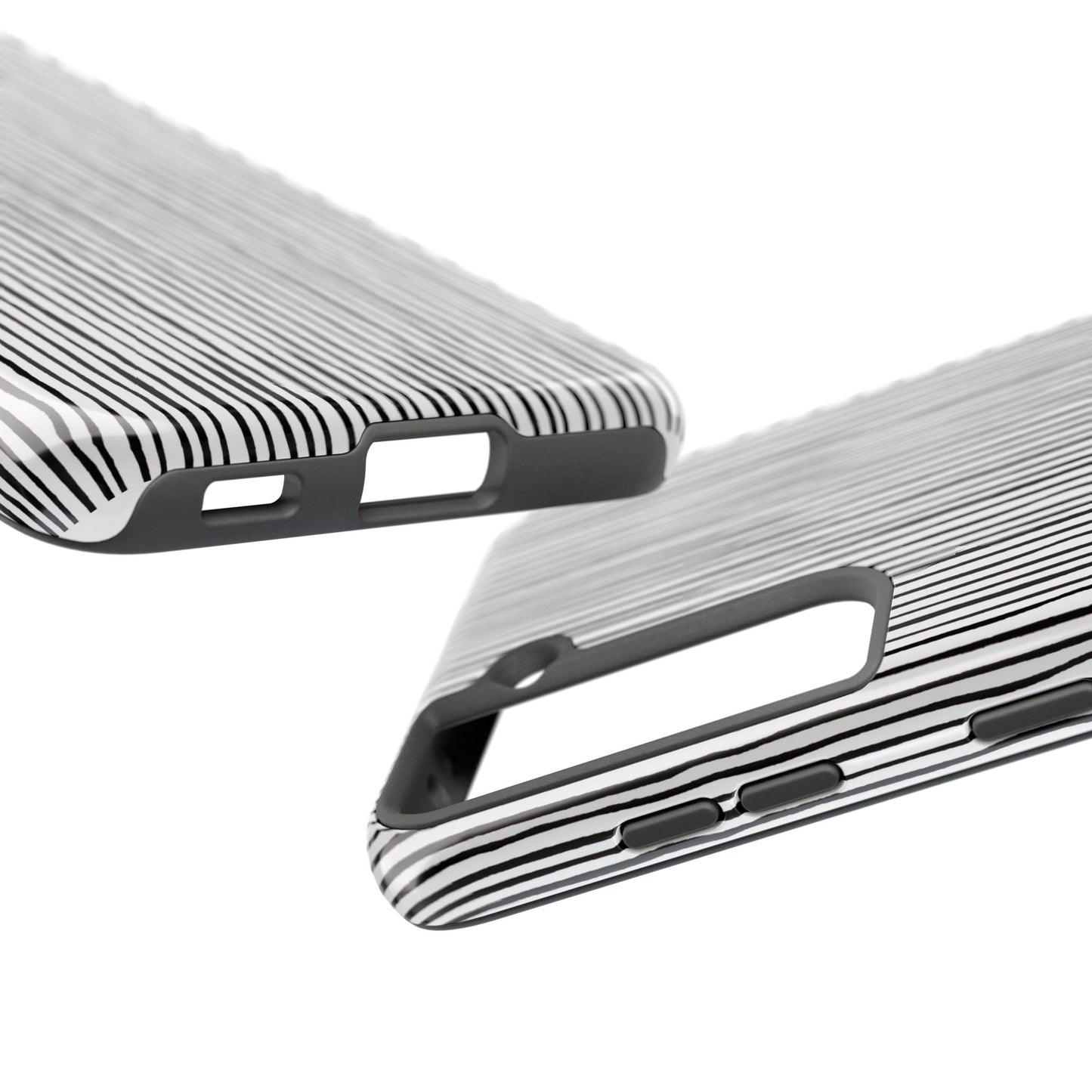 Quirky Pin Stripe White / Black Phone Case