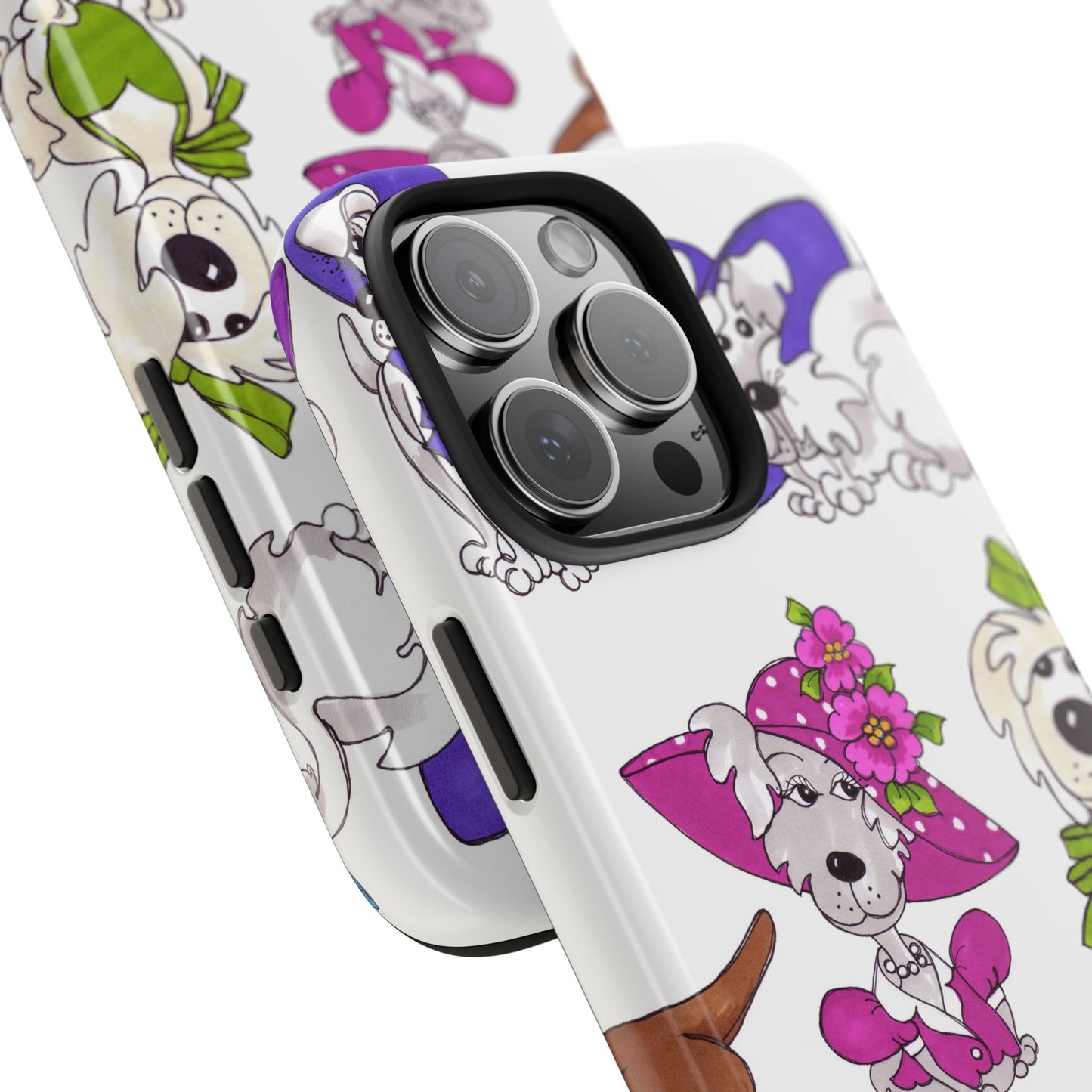 Fancy Dog Line Up White Phone Case