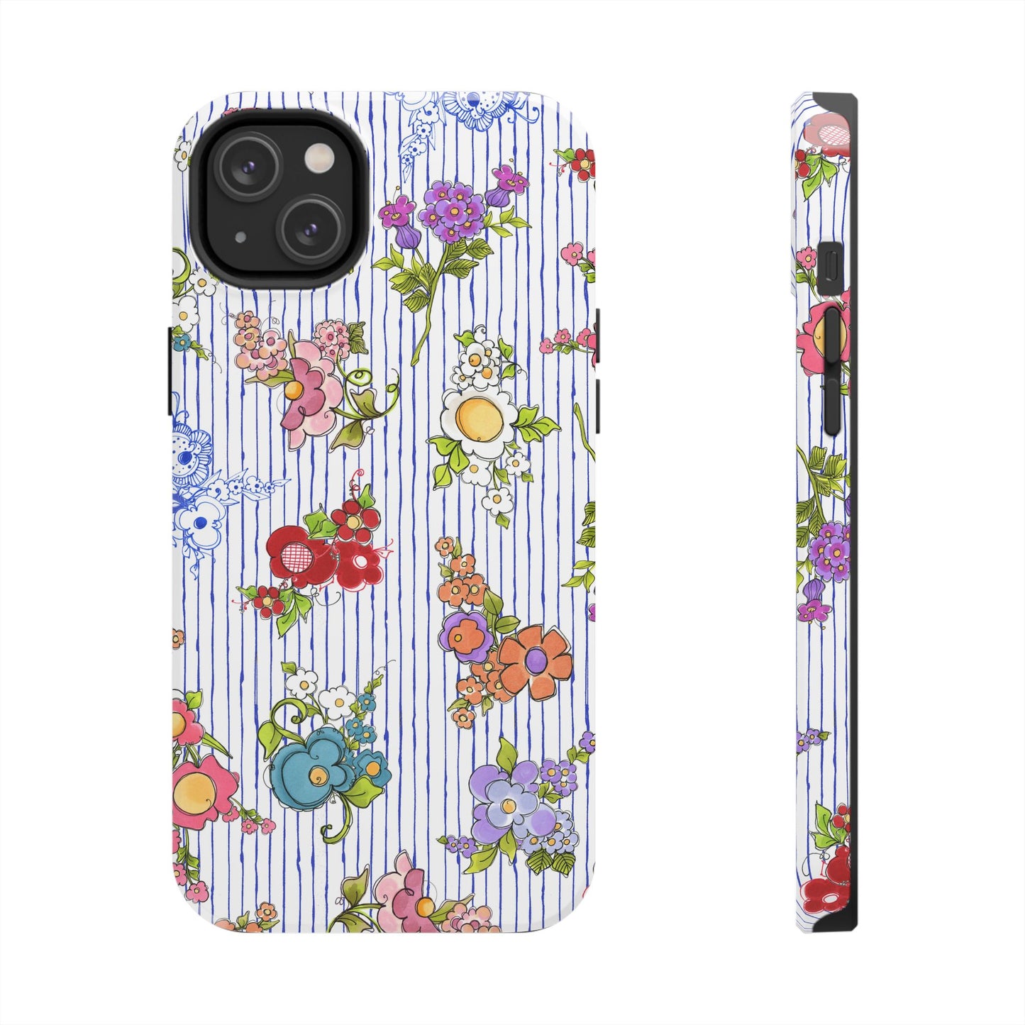 Mixed Bouquets Blue / White Phone Case