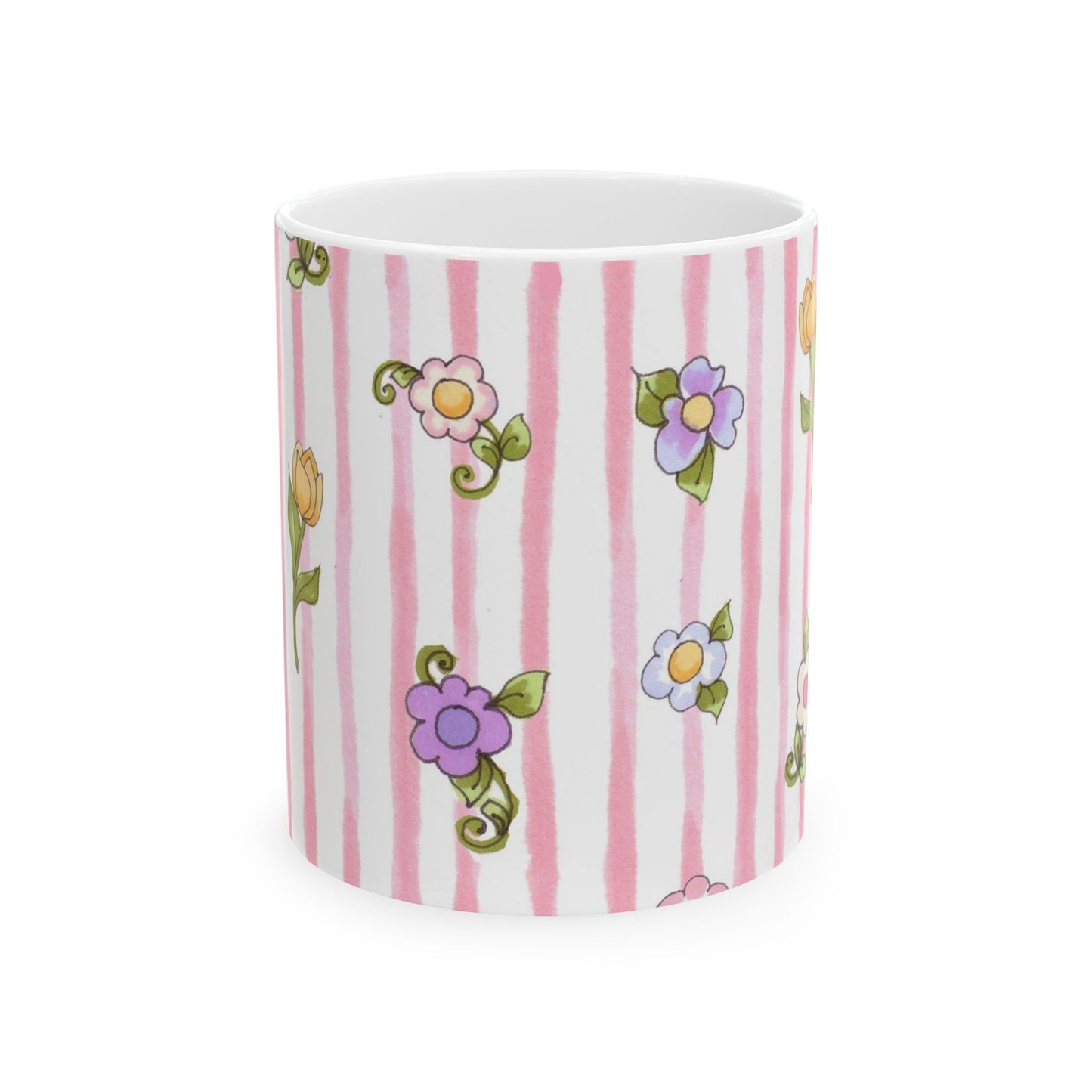 Pretty Posies Stripe Cup