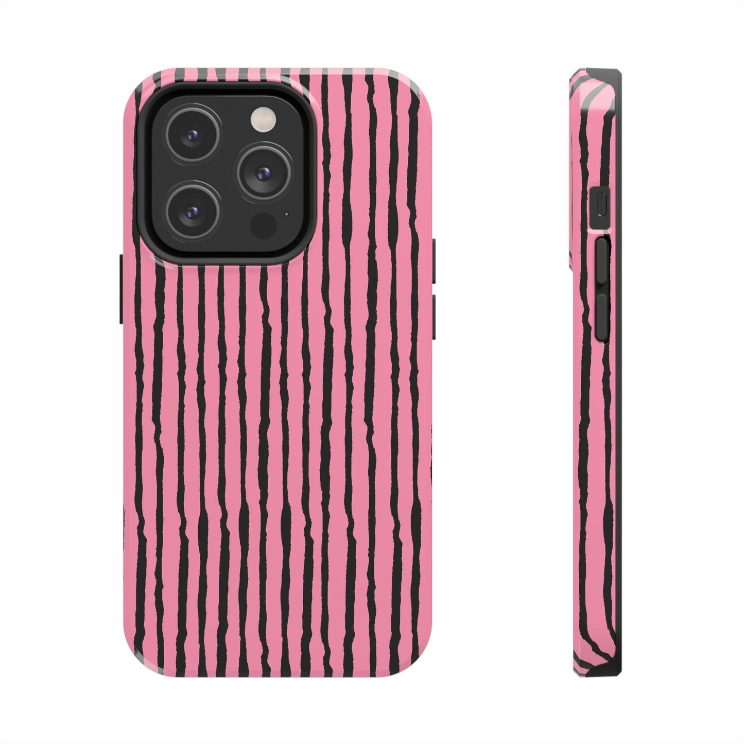 Sorta Stripe Bright Pink / Black Phone Case