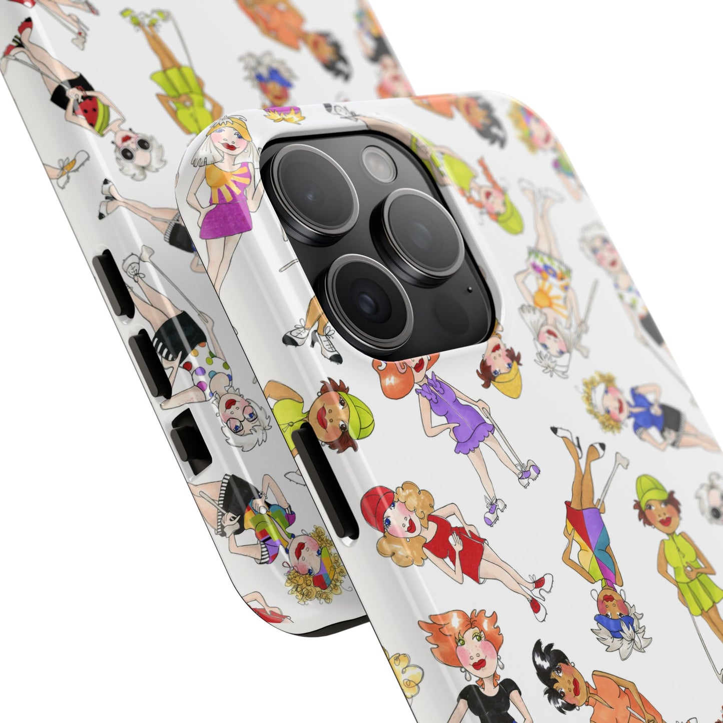 Tossed Golfer Girls White Phone Case