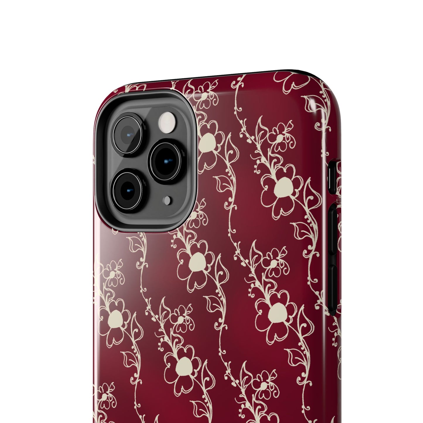 Diagonal Daisies Red / Ivory Phone Case