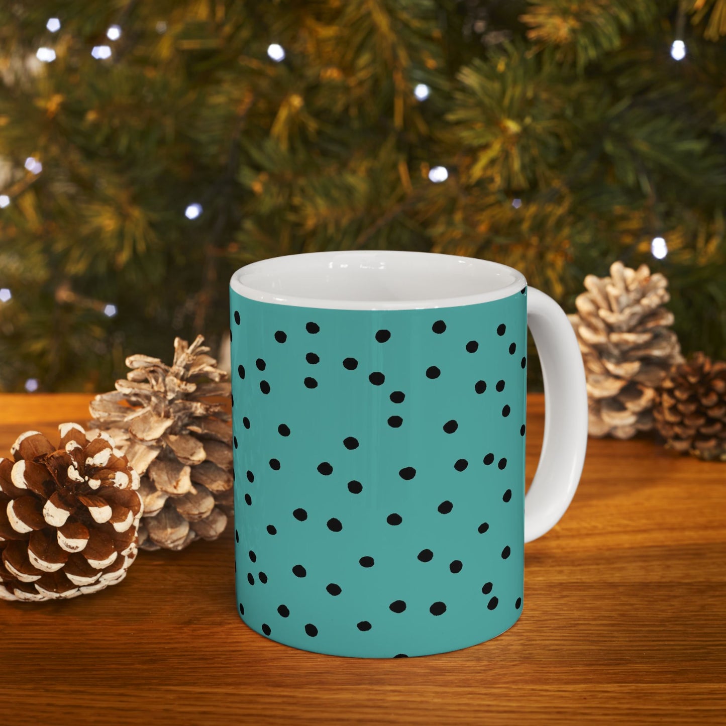 Dinky Dots Turquoise / Black Cup