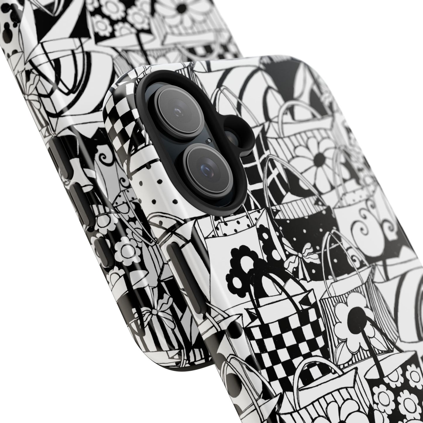 Totally Black / White Phone Case