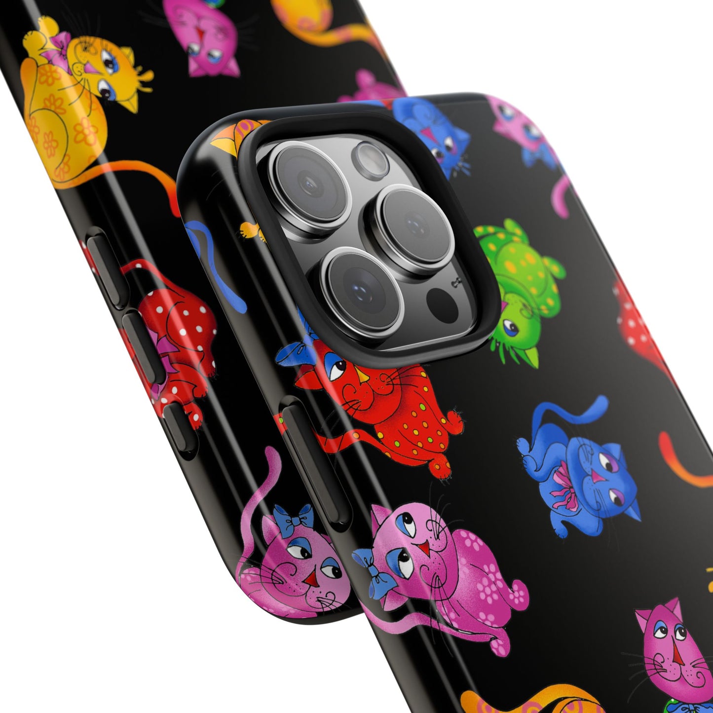 Tossed Cool Cats Black Phone Case
