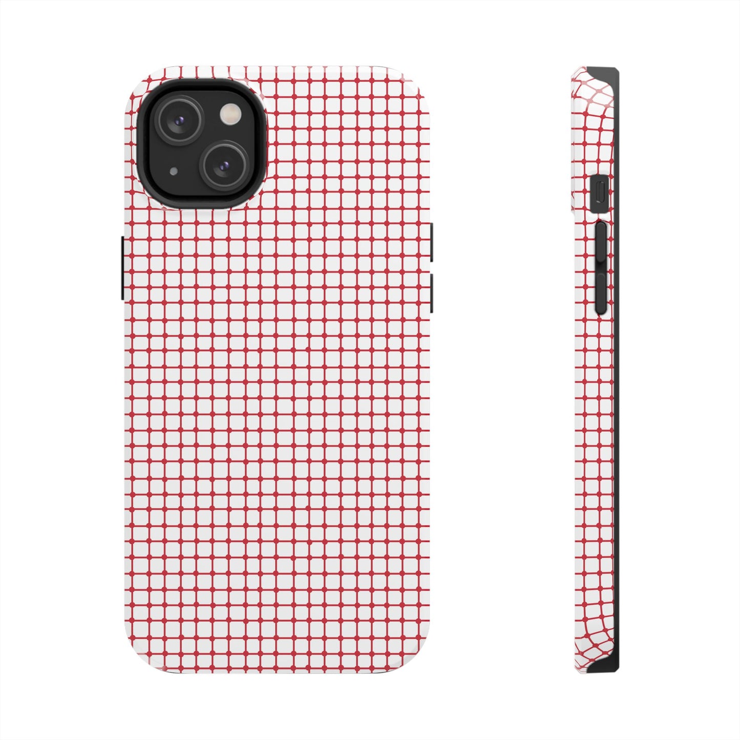 Dot Grid White / Red Phone Case