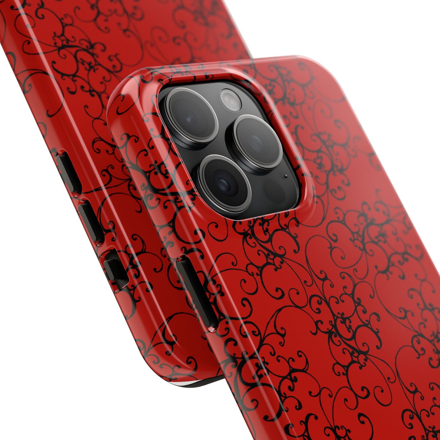 Elegant Scroll Red / Black Phone Case