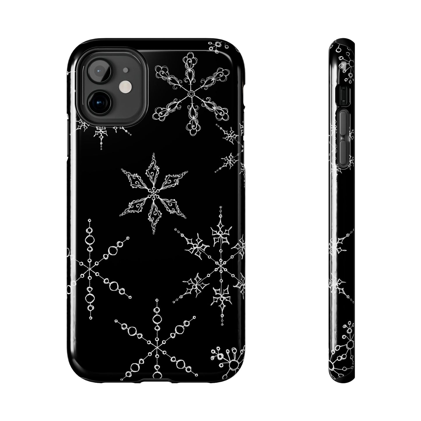 Snowflakes Black Phone Case