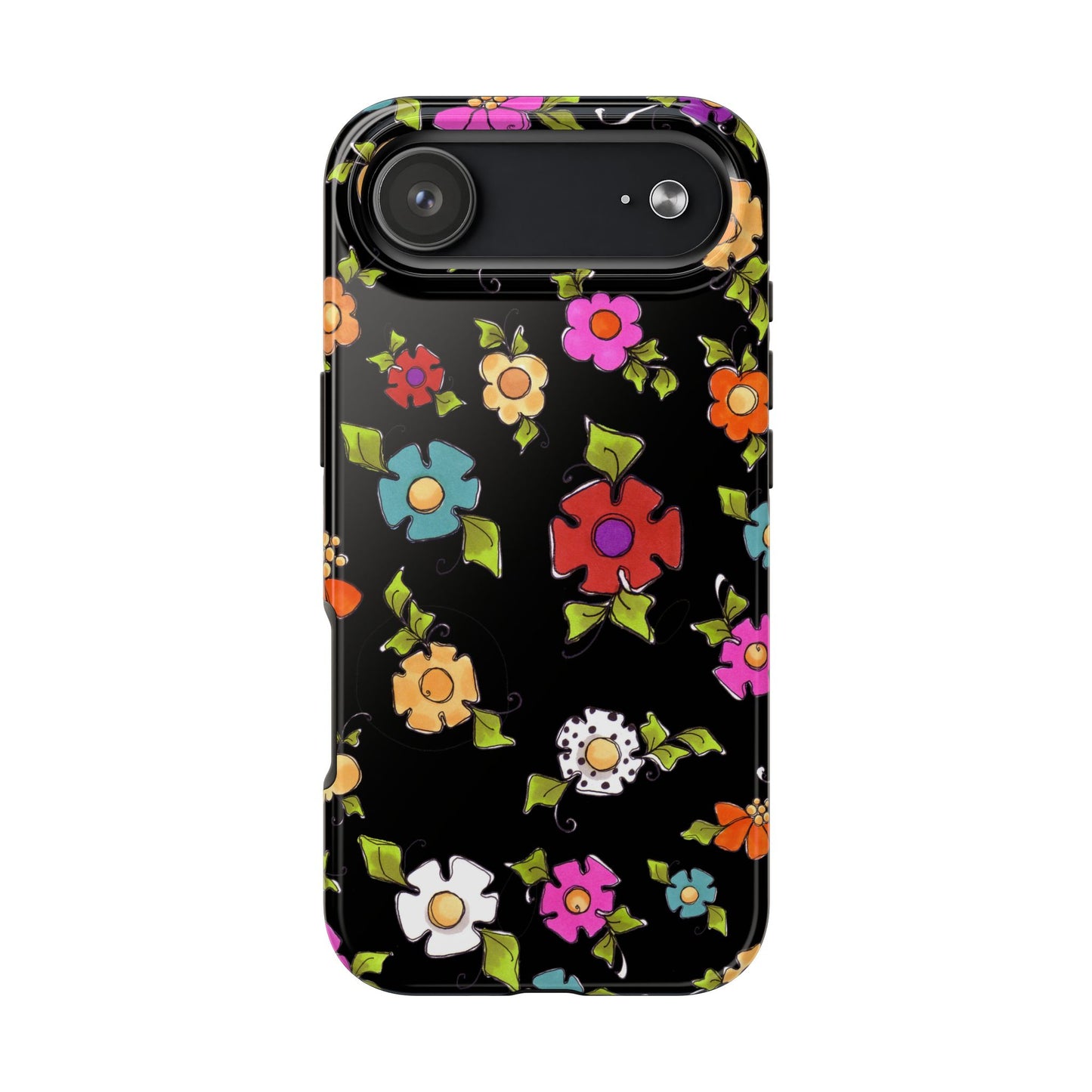 Dog Blooms Black Phone Case