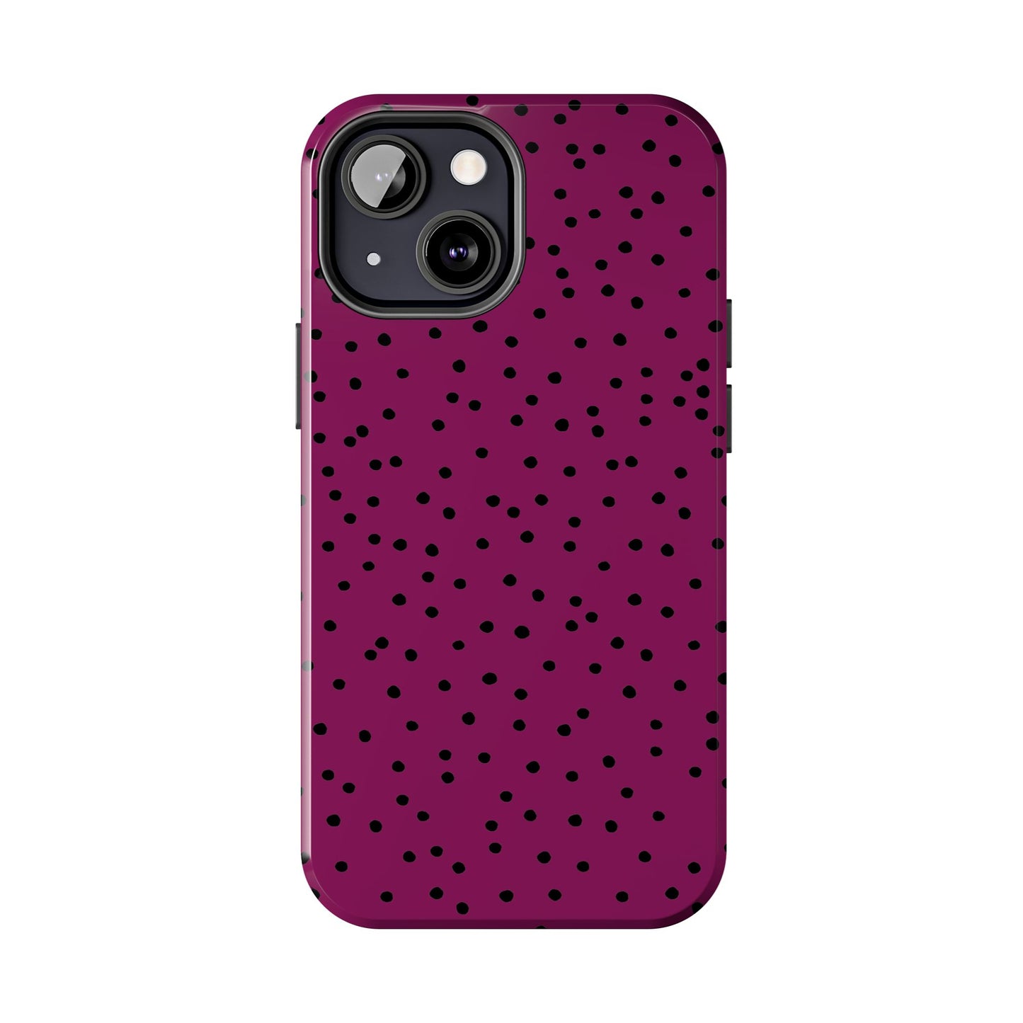 Dinky Dots Burgundy / Black Phone Case