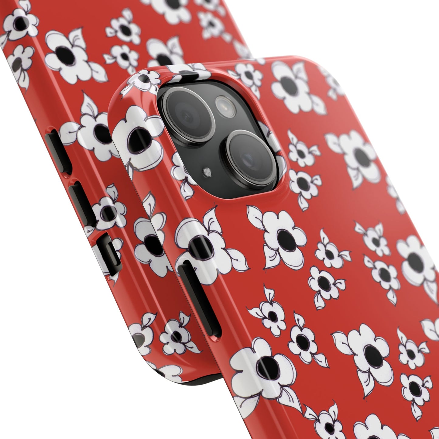 Daisy Cluster Red / Black Phone Case