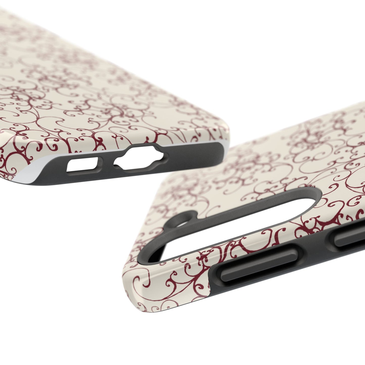 Elegant Scroll Ivory / Red Phone Case