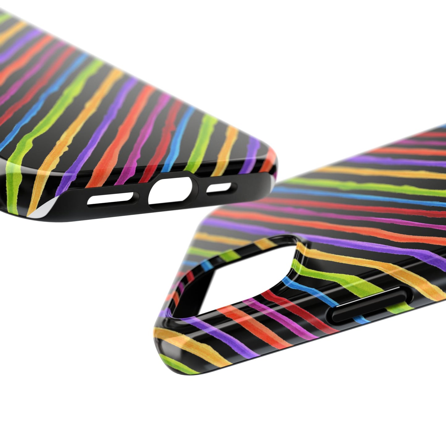 Quirky Bias Stripe Black Phone Case