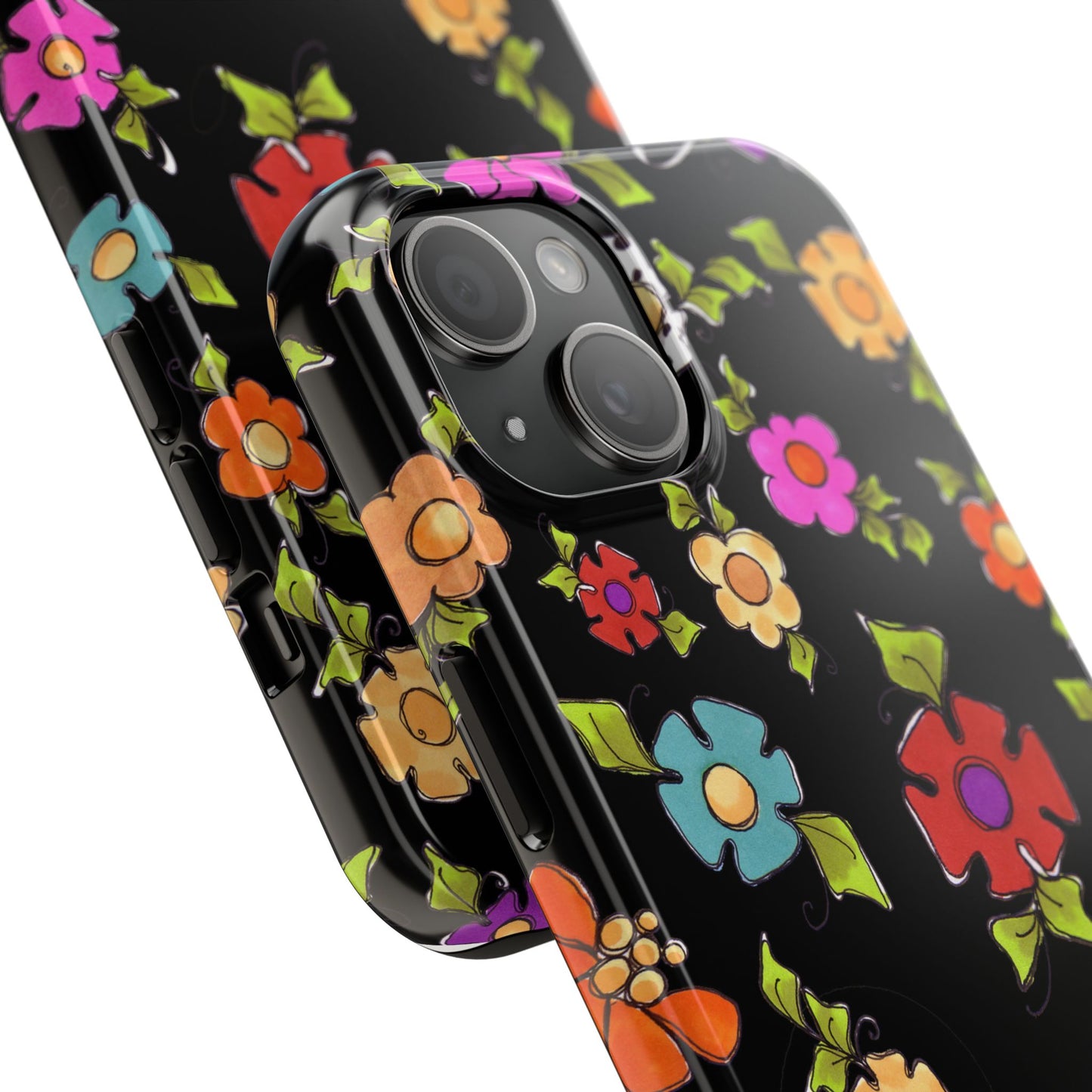 Dog Blooms Black Phone Case