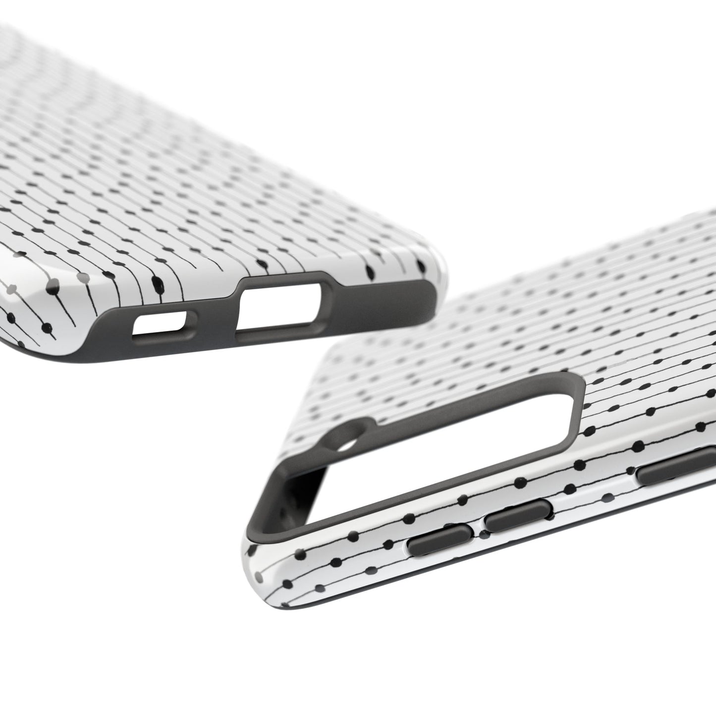 Pin Stripe White / Black Phone Case