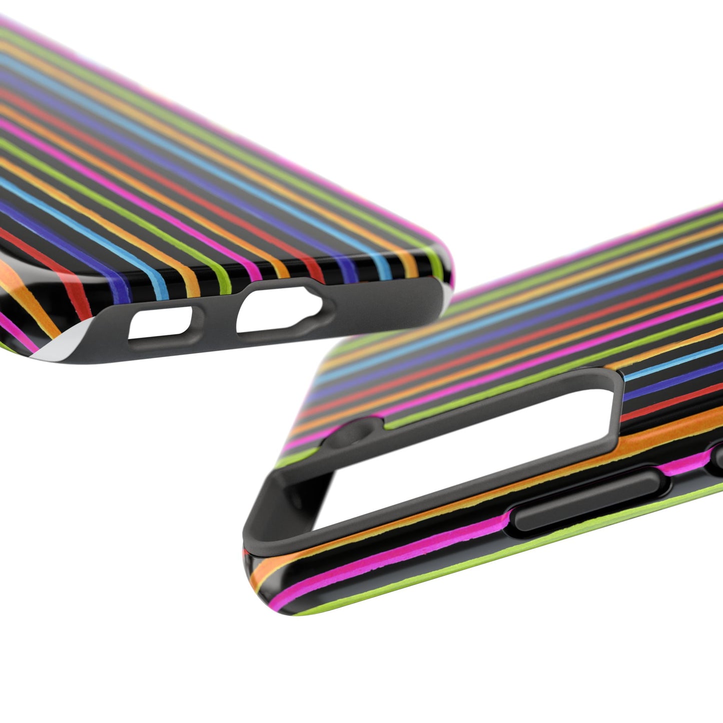 Happy Stripe Black Phone Case