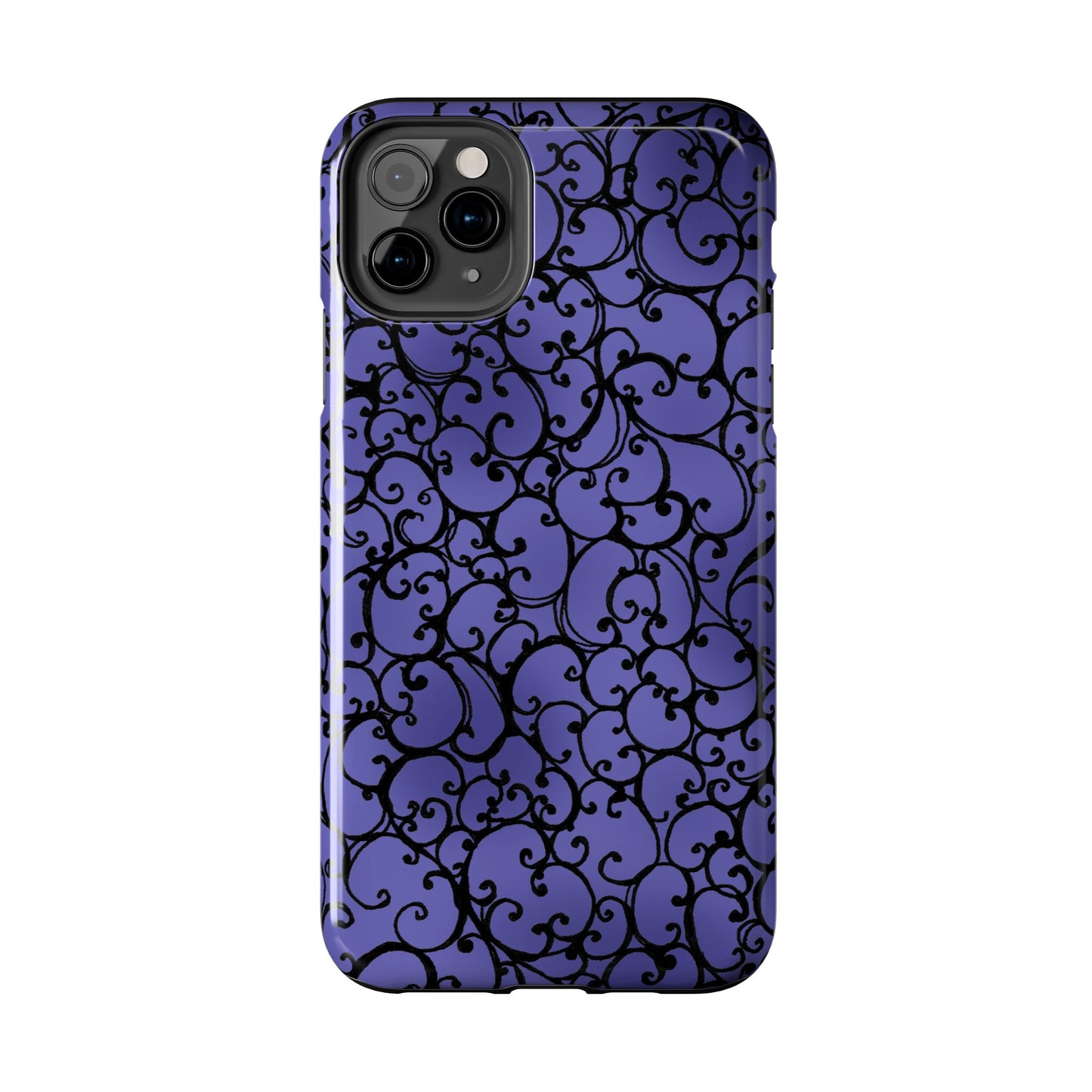 Scrollie Violet / Black Phone Case