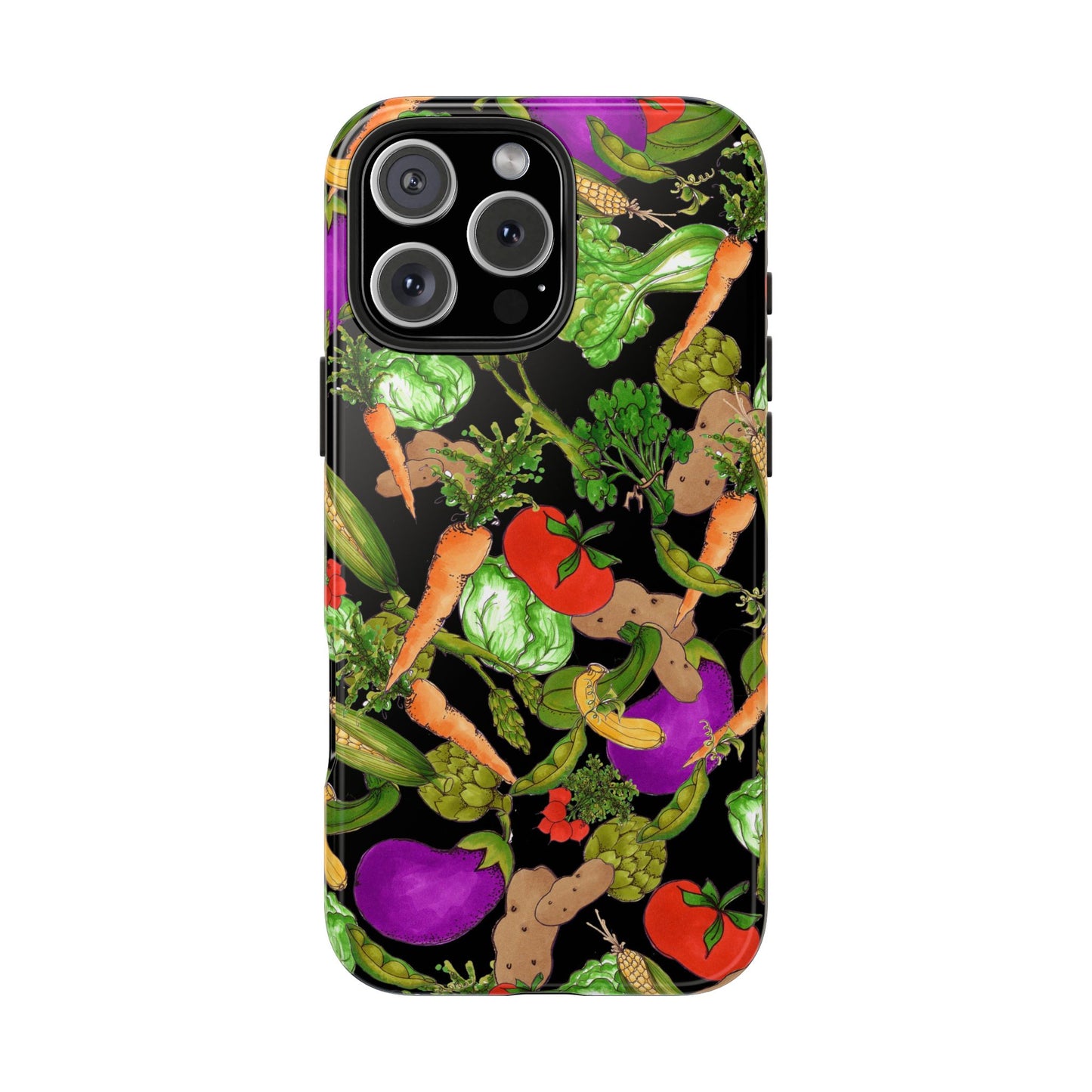 Veggie Jungle Black Phone Case