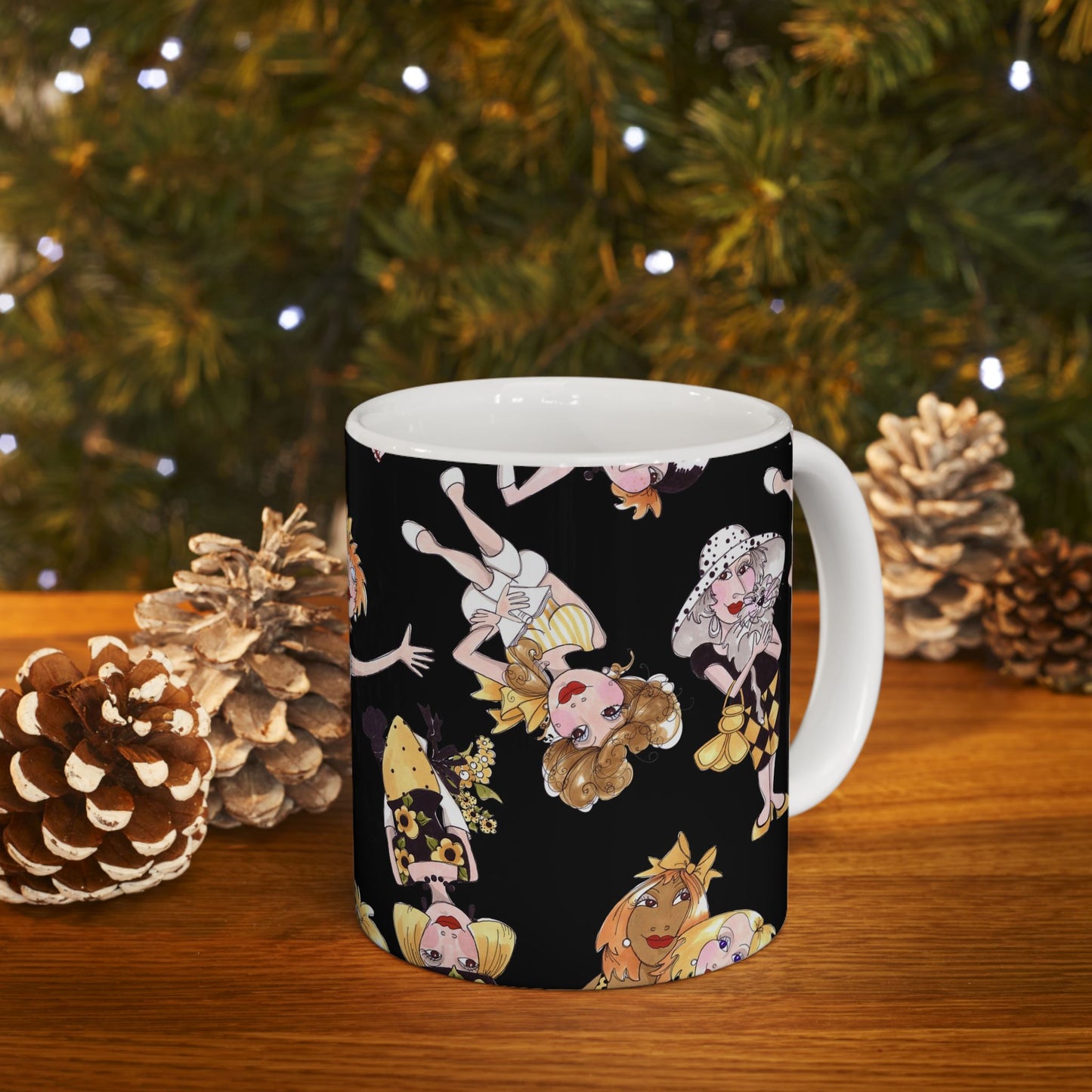 Bee Tossed Black Cup