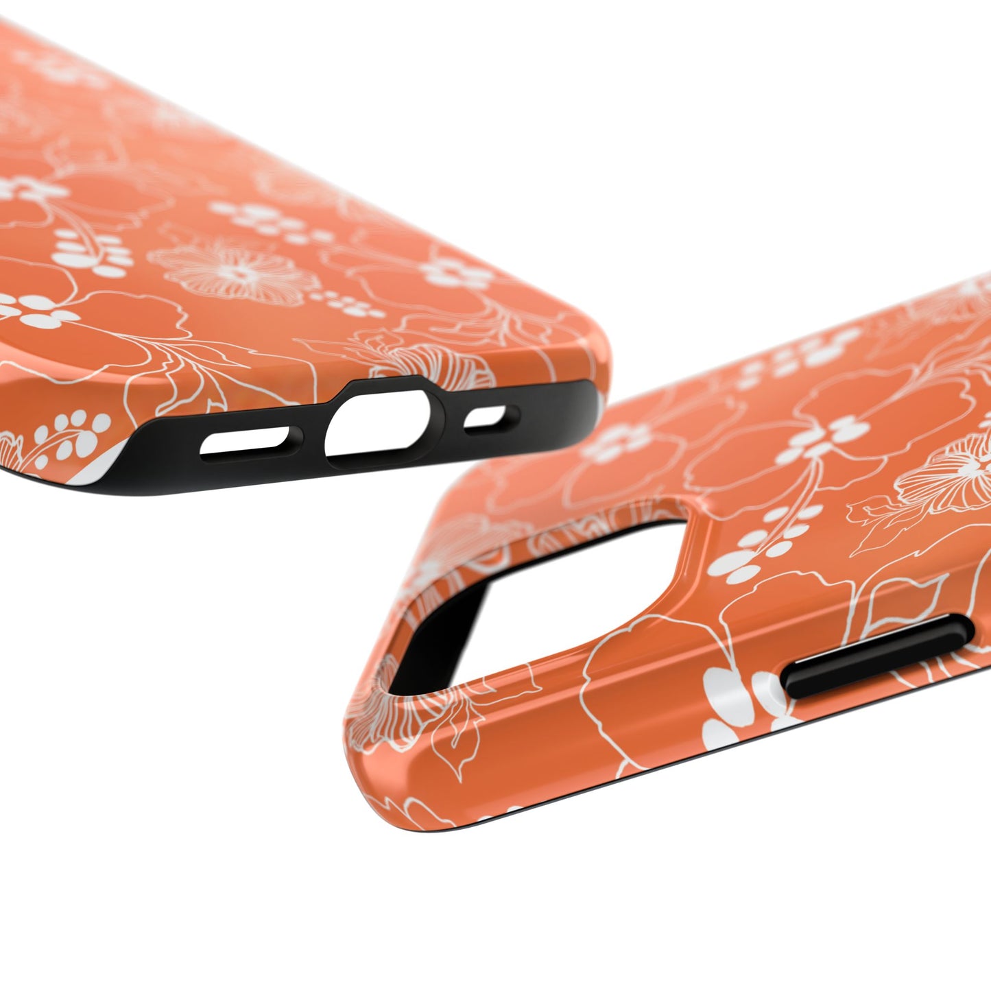 Lacey Hibiscus Coral Phone Case