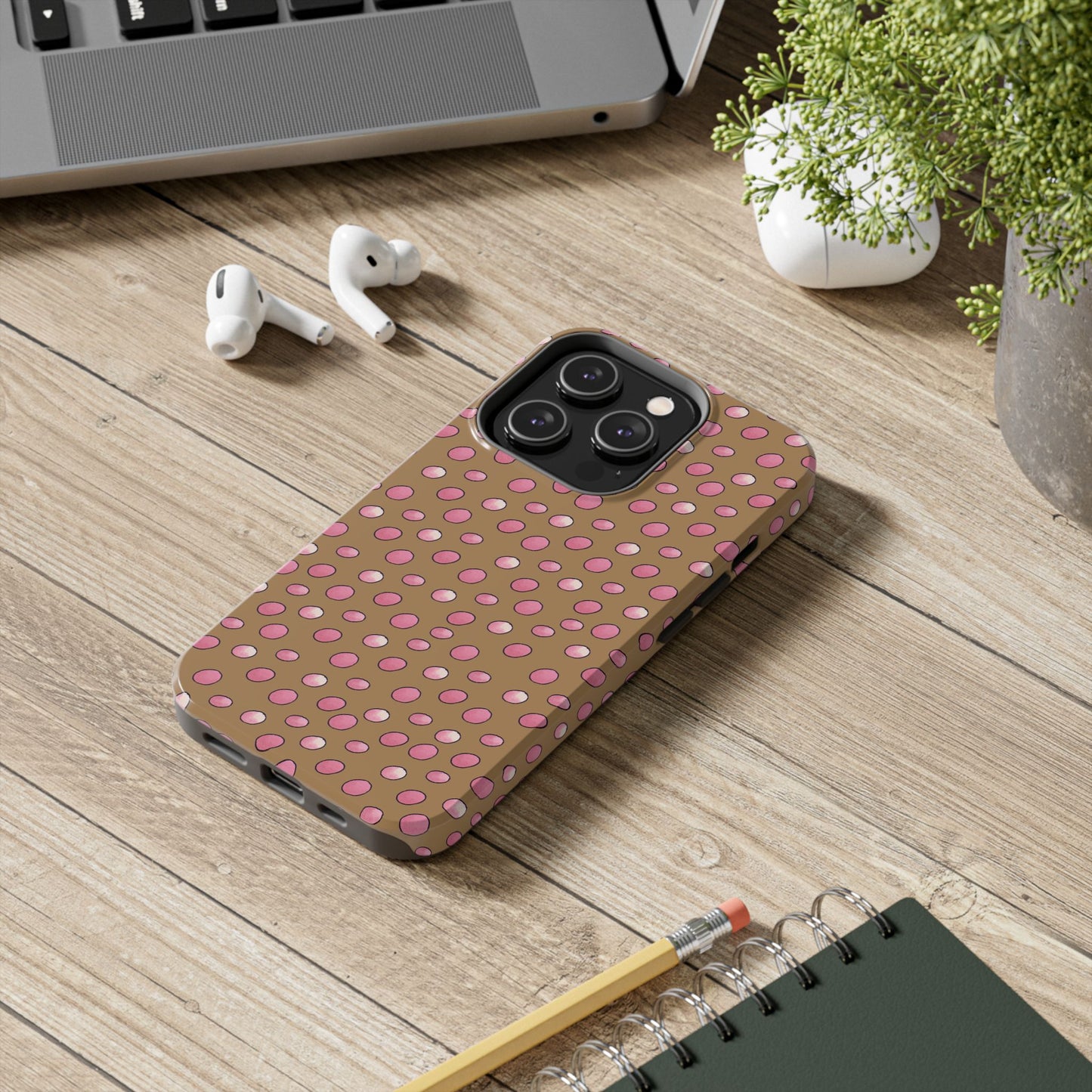 Egg Dots Chocolate / Pink Phone Case