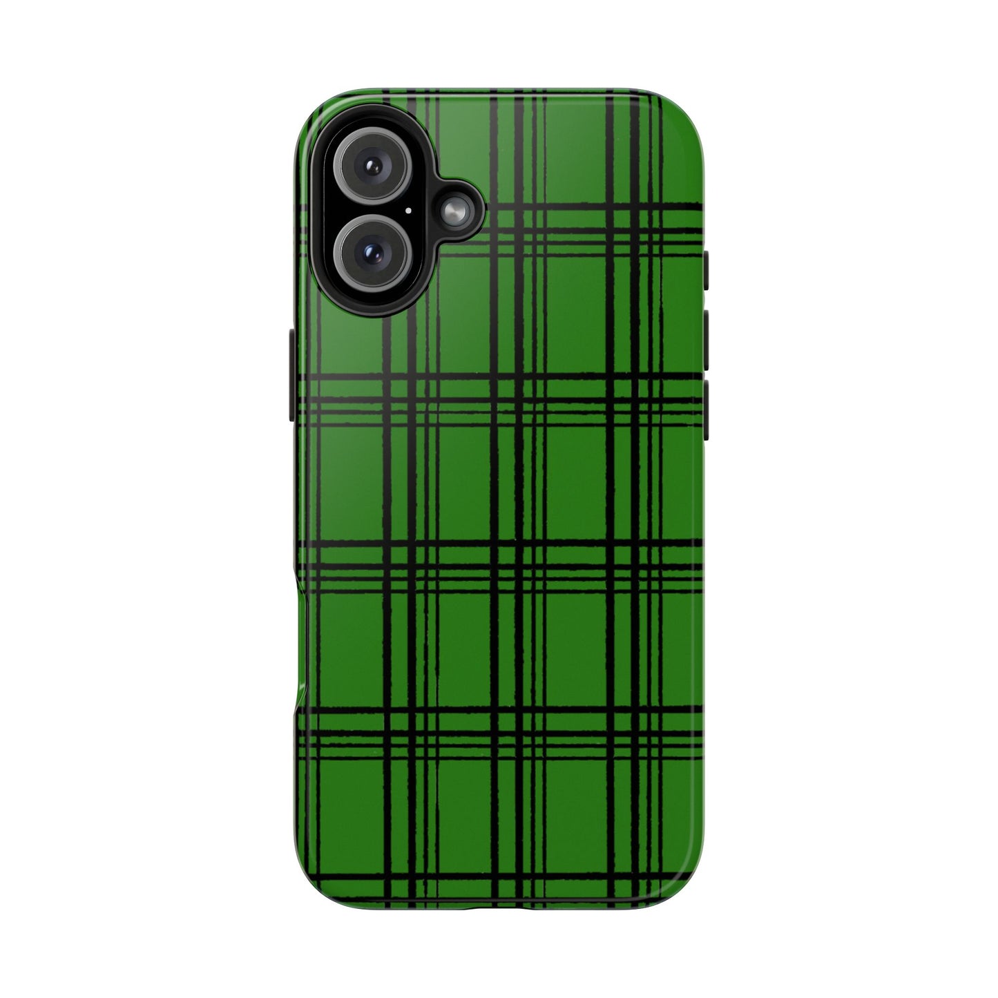 Glad Plaid Green / Black Phone Case