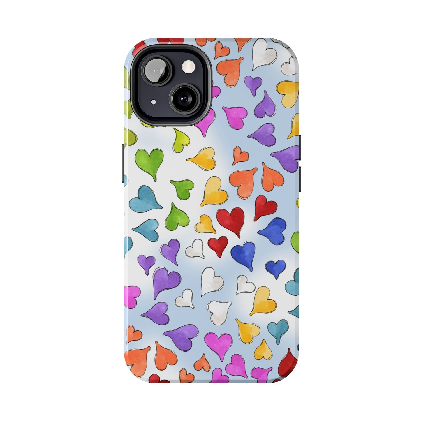 Happy Hearts Blue Sky Phone Case