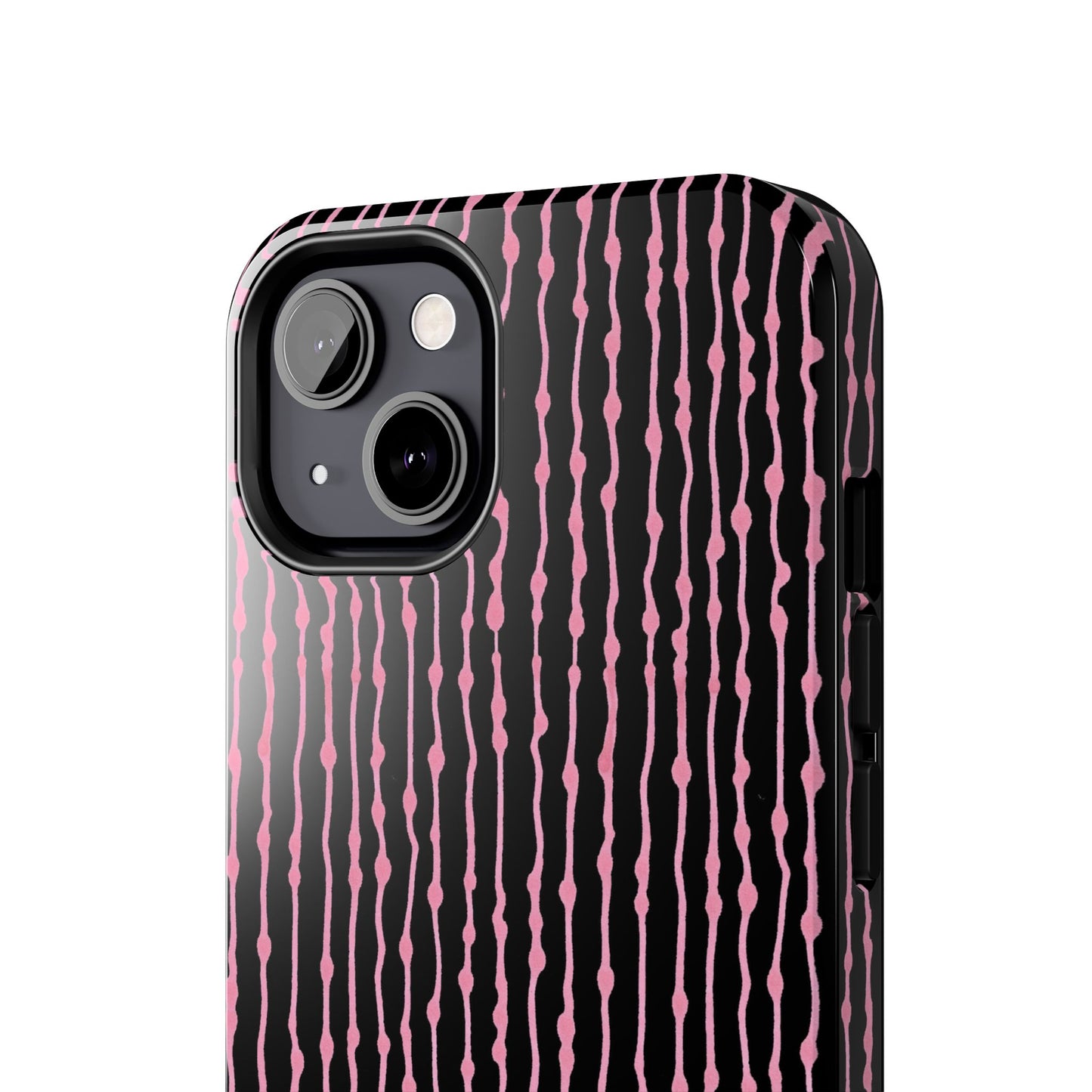 Faux Seersucker Black / Pink Phone Case