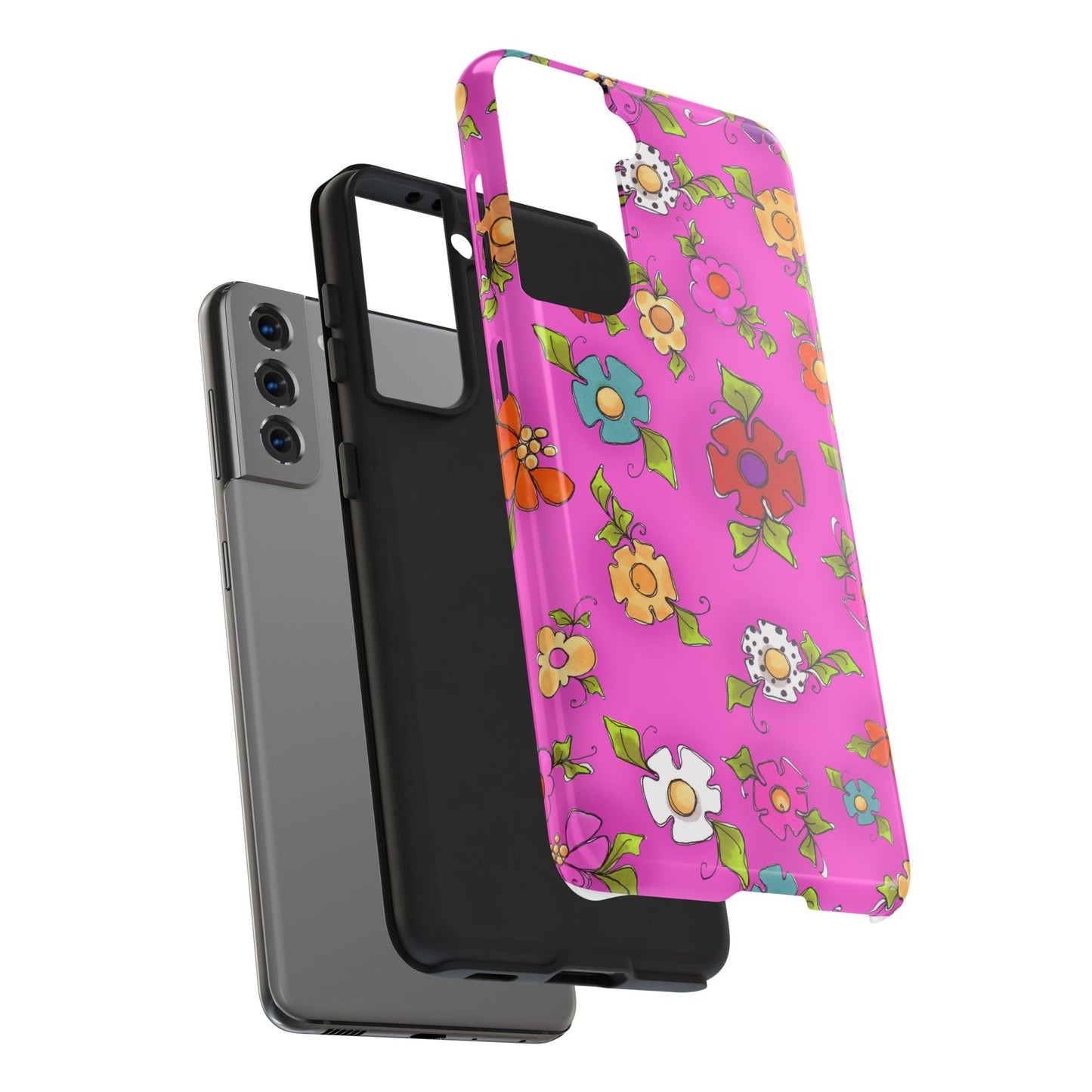 Happy Blooms Cerise Phone Case