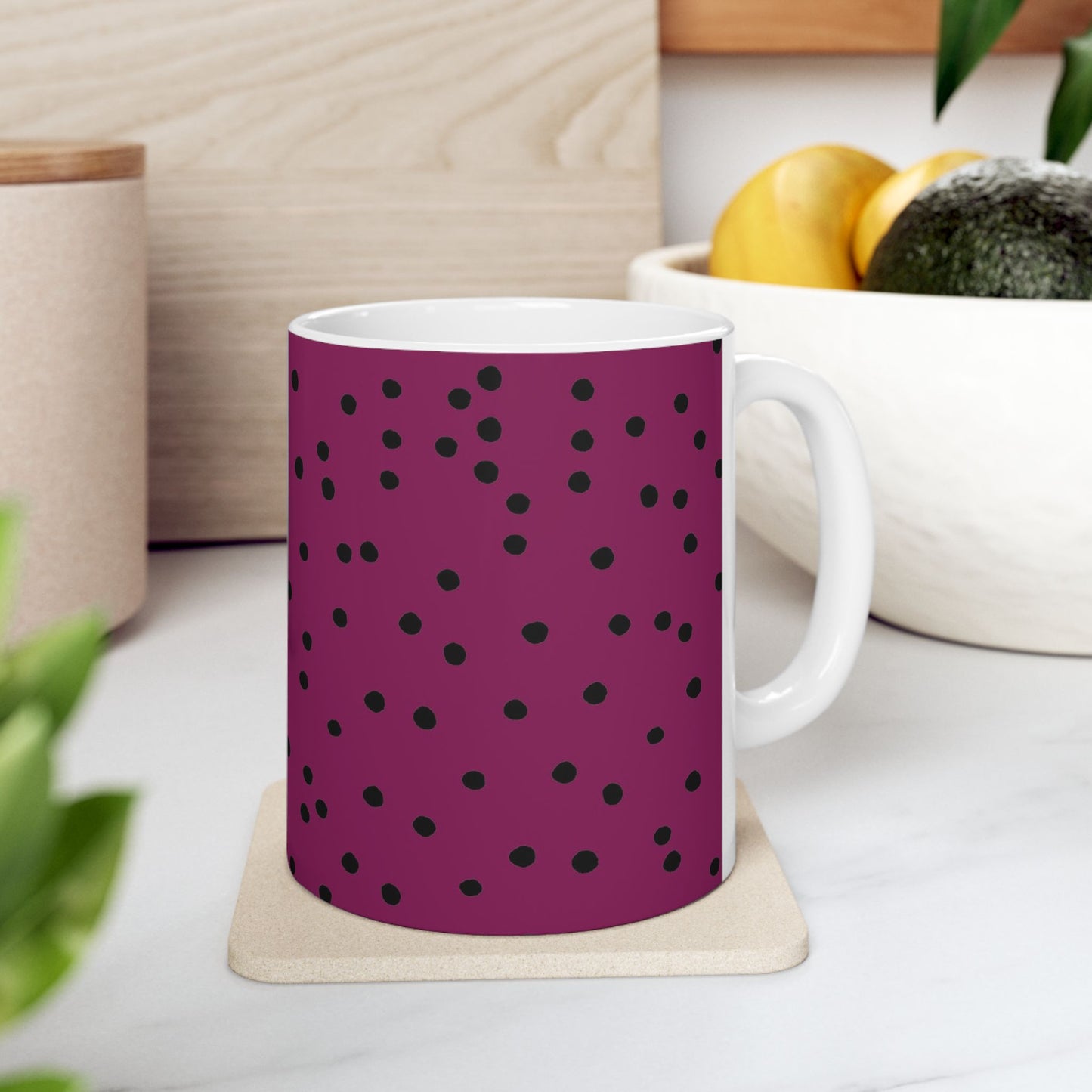 Dinky Dots Burgundy / Black Cup