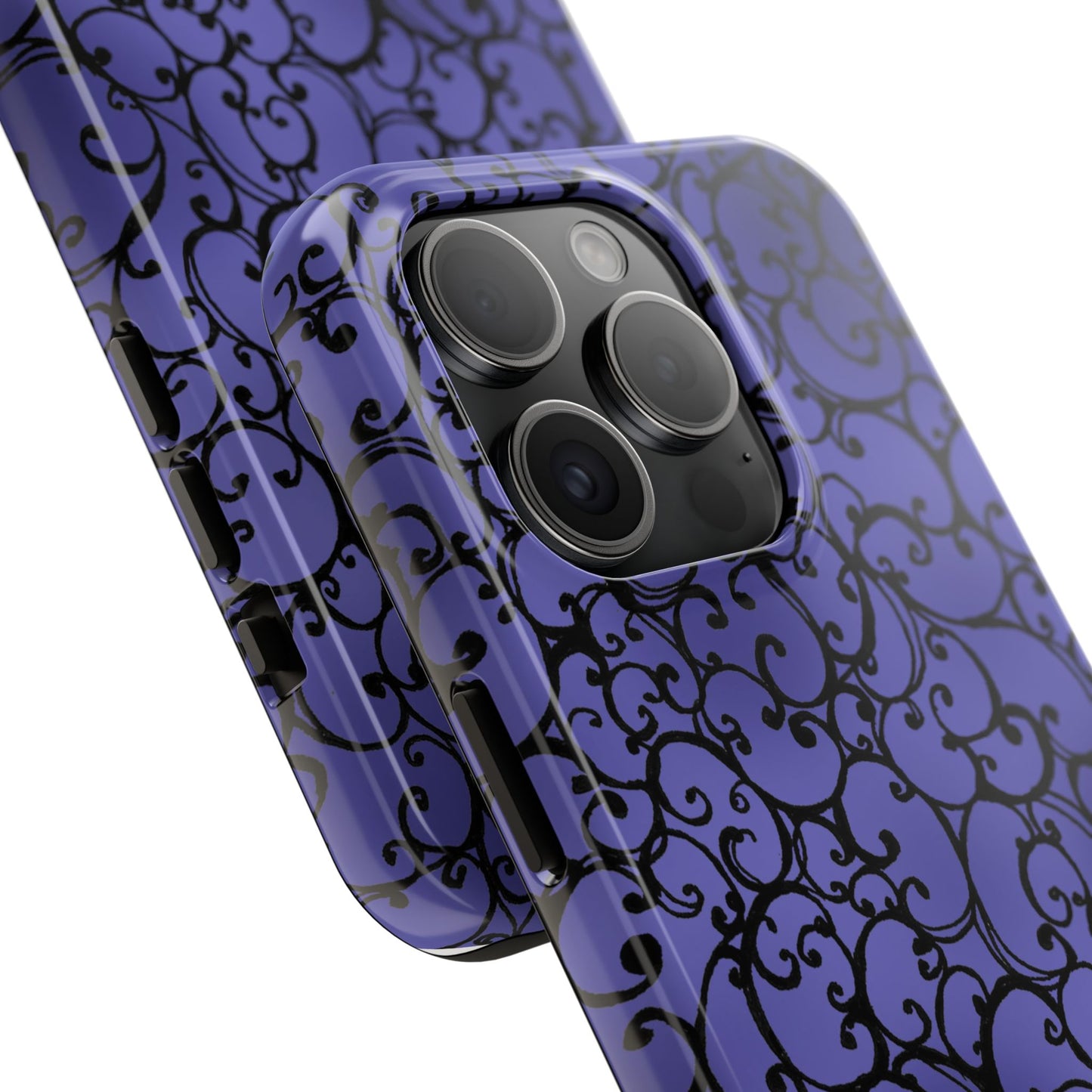Scrollie Violet / Black Phone Case