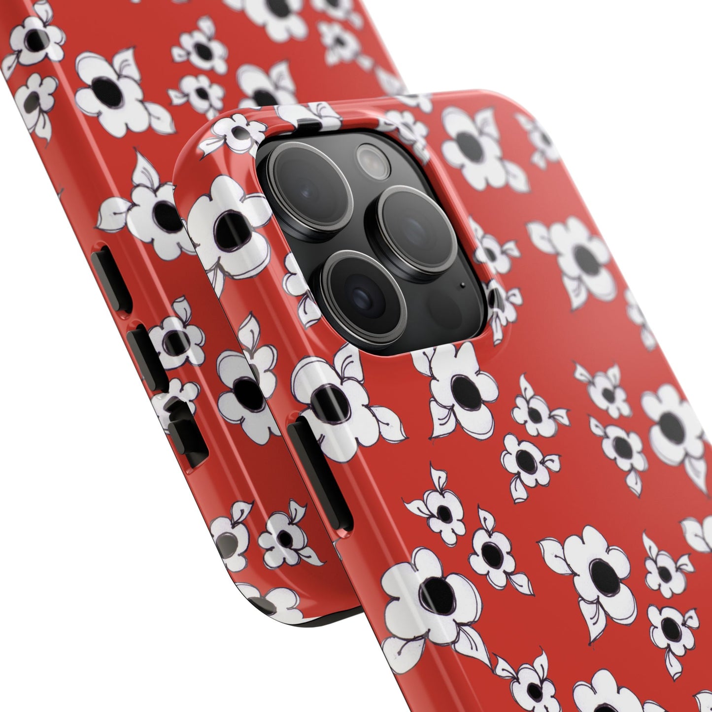 Daisy Cluster Red / Black Phone Case
