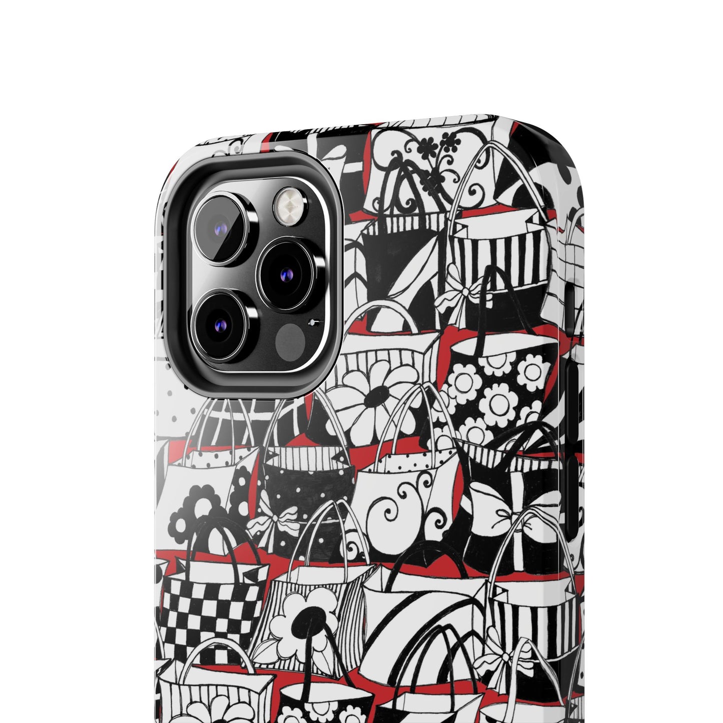 Totally Black, White & Red Phone Case